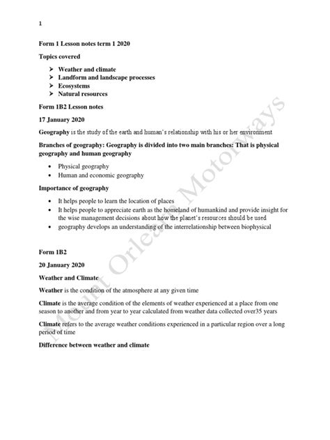 Image result for Form 1 Lesson Notes