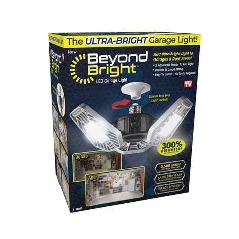 Ontel Beyond Bright LED Ultra-Bright Garage Light - 3 Adjustable Panels ...