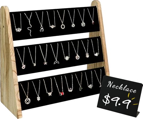 Amazon.com: 4 Pack Necklace Display Stands for Selling with 17 Hooks ...