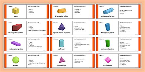 3D Shape Properties Loop Cards - Twinkl - KS2