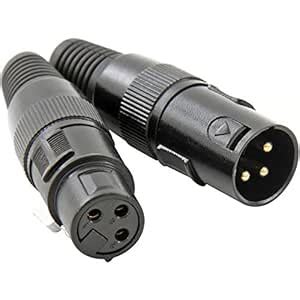 American DJ XLR Connector, 3-Pin Male to Female, Gold Pins, Audio ...