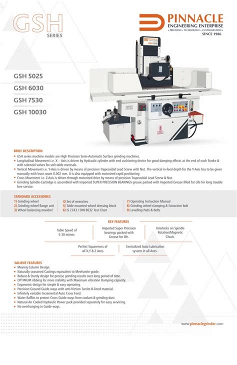 Surface Grinding Machine - GSH 7530 Surface Grinding Machine Service ...