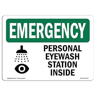 Buy OSHA Emergency Sign - Personal Eyewash Station Inside with Symbol ...