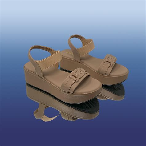 Beige Platform Wedge Sandals - GlobalStep – GlobalStep