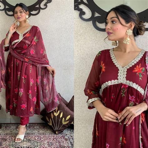 Buy Indian Alia Cut Dress Online In India - Etsy India