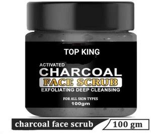 Top King FACE SCRUB ACTIVATED CHARCOAL DEEP CLEANSING (100 GM) Scrub ...