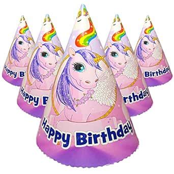 Shash Empire's Happy Birthday Unicorn Theme Celebration Hats/Caps (Pack ...