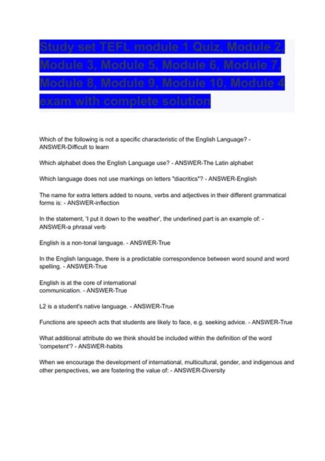 Image result for TEFL Module 4 Answer Keys