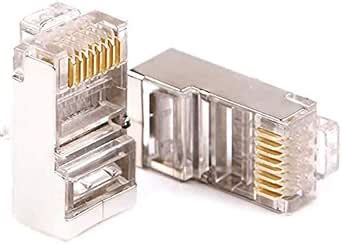 3NH® EZ CAT6 Metal Shielded Pass Through Connectors RJ45 8P8C STP Plug ...