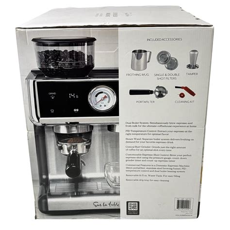 Sur La Table SLT-4209 Dual Boiler & Grinder Espresso Machine