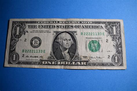 Fancy Serial Number One Dollar Bill Trinary 4x 2s & 2 pairs Federal ...