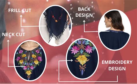 Buy CRAFTBAZAR Kashmiri Embroidered Cashmillon Blue Poncho at Amazon.in