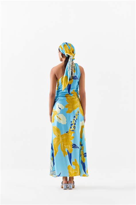 WHITE ROSE ONE SHOULDER DRESS