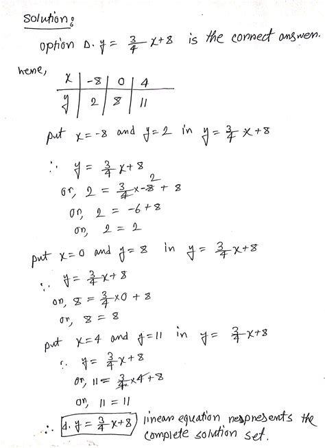 [Solved] The following table shows a partial set of solutions for a linear... | Course Hero