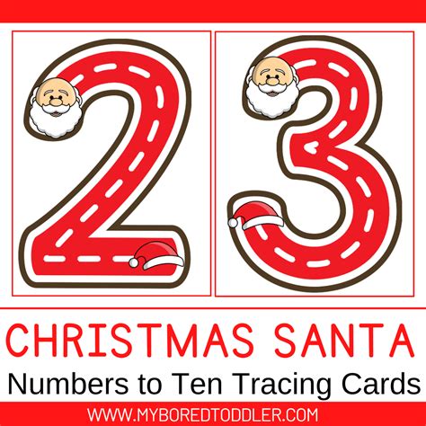 SANTA CHRISTMAS - Number Tracing Cards 0-10 – My Bored Toddler