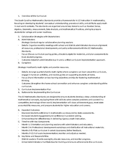 GHN1 Task 4 - Task - Overview of the Curriculum The South Carolina ...