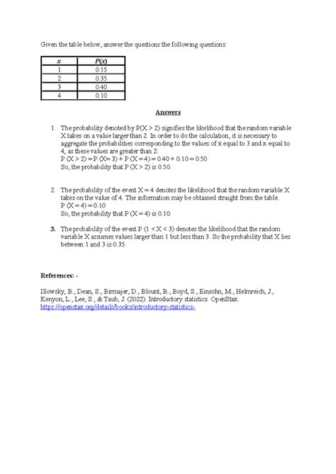 Math 1280-01 Learning Journal Unit 4 - Given the table below, answer ...
