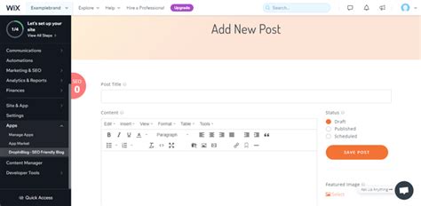 Image result for Creating a New Blog Database in Wix