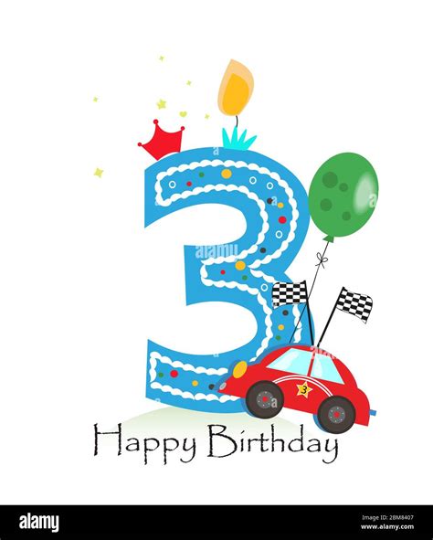 3rd Birthday Greeting Baby Happy 3rd Birthday Cards By Cherry Orchard