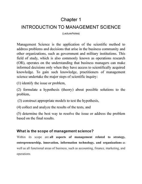 Introduction to Management Science - Chapter 1 INTRODUCTION TO ...