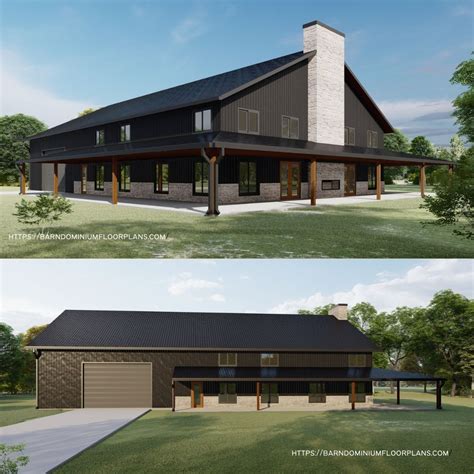 50 foot wide open concept burton v4 barndominium with shop 55×45 2 475 ...