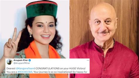 Anupam Kher Congratulates Kangana Ranaut For Winning Lok Sabha ...