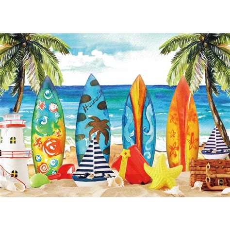 Buy Allenjoy 7x5ft Summer Seaside Surfboard Backdrop Tropical Beach ...