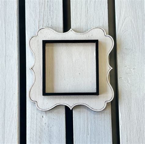 Single Scalloped Frame with easel for 2.5" x 2.5" Mini tiles, Wood Only ...