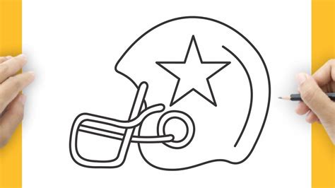 HOW TO DRAW A FOOTBALL HELMET STEP BY STEP | EASY DRAWING | Easy ...