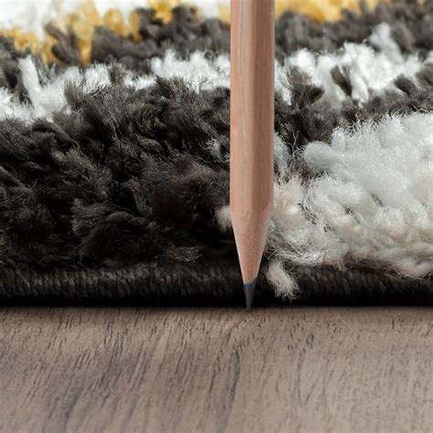 Tayse Uptown Shag 9 X 12 (ft) Black/Gold Indoor Area Rug UPT1018 9X12 ...