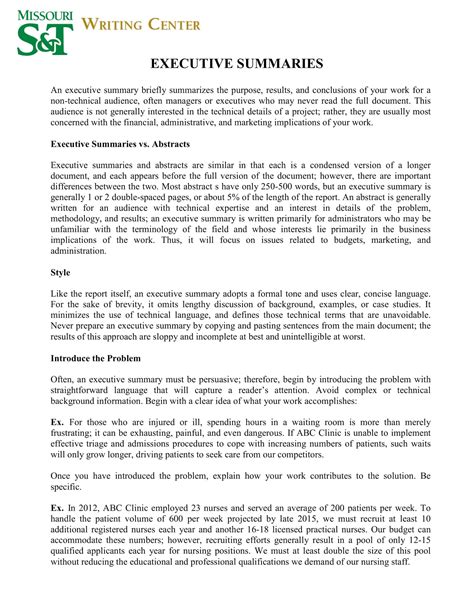 Executive Summary Abstract Example 的图像结果