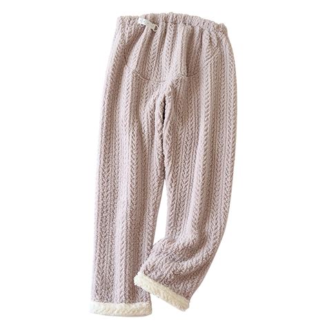 Kaemgyyd Fleece Pajama Pants for Women Plush Fuzzy Adjustable Waist ...