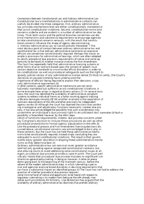 Connections Between Constitutional Law and Administrative Law: An ...