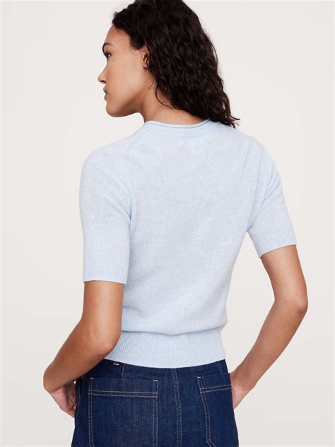 Lightweight Cashmere Short-Sleeve Sweater | Banana Republic