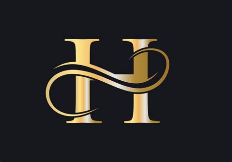 Letter H Logo Luxurious Sign with Golden Luxury Color and Monogram Symbol 17423823 Vector Art at ...