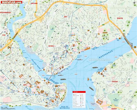 Detailed Istanbul Tourist Attractions Map