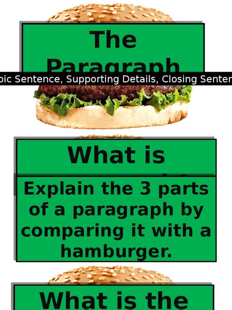 The Paragraph - Supporting Details, Closing Sentence | PDF | Paragraph | Carpentry