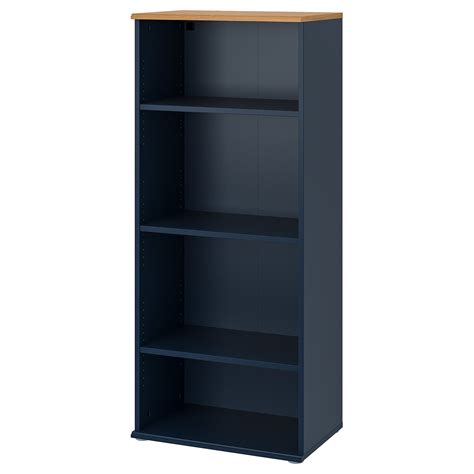 SKRUVBY bookcase, black-blue, 60x140 cm (235/8x551/8") - IKEA