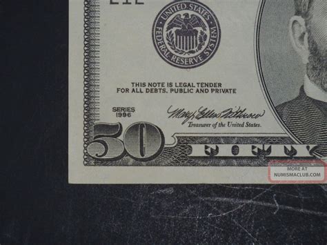 1996 $50 Fifty Dollar Bill, San Francisco S 17211112a Crisp Fancy