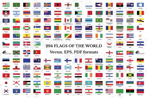 Flags Collection of the World Clip Art. Illustration par CreartGraphics ...