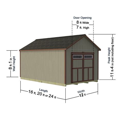 Best Barns Tailored Titan 12X24 Wood Garage Kit (Transom Doors)