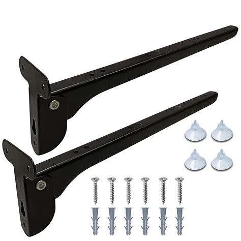 Amazio® Heavy Duty Shelves Brackets |12 Inch | Foldable Mild Steel ...