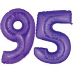 Large Number 95 Balloons, Purple Number 95 Balloons