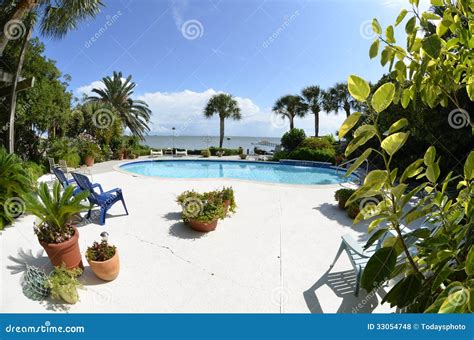 Garden Pool on the Bay stock photo. Image of ocean, resort - 33054748