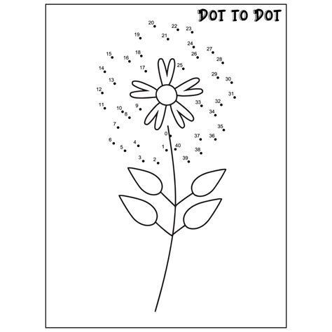 Flower connect the dots Dot to Dot activities 11724479 Vector Art at ...