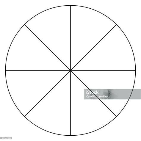 8 Piece Blank Pie Chart Template 8 Sections Stock Illustration ...