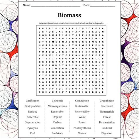Biomass Word Search Puzzle Worksheet Activity PDF – PrintableBazaar