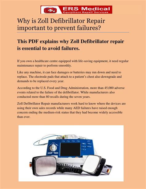 PPT - Why is Zoll Defibrillator Repair important to prevent failures ...