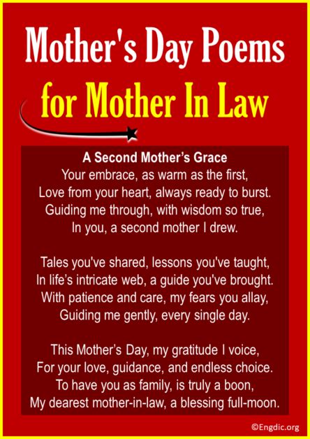 10 Best Mother's Day Poems for Mother In Law - EngDic