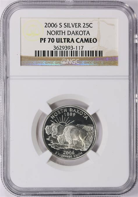 2006-S State Quarter North Dakota Silver NGC Proof-70 UC (Item 1753417 ...